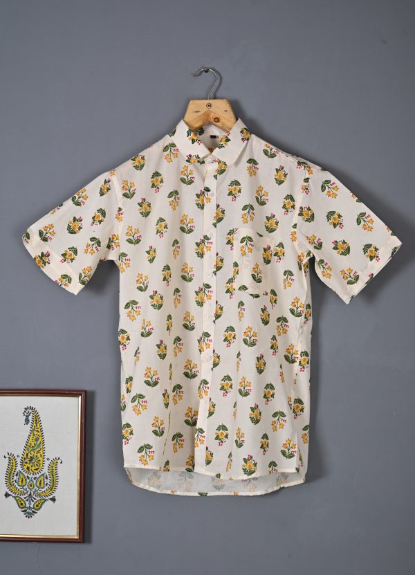 Dried Moss cotton Handcrafted shirt