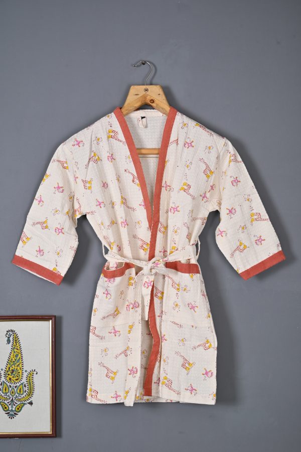 Pink Boogie Block Printed Bathrobes