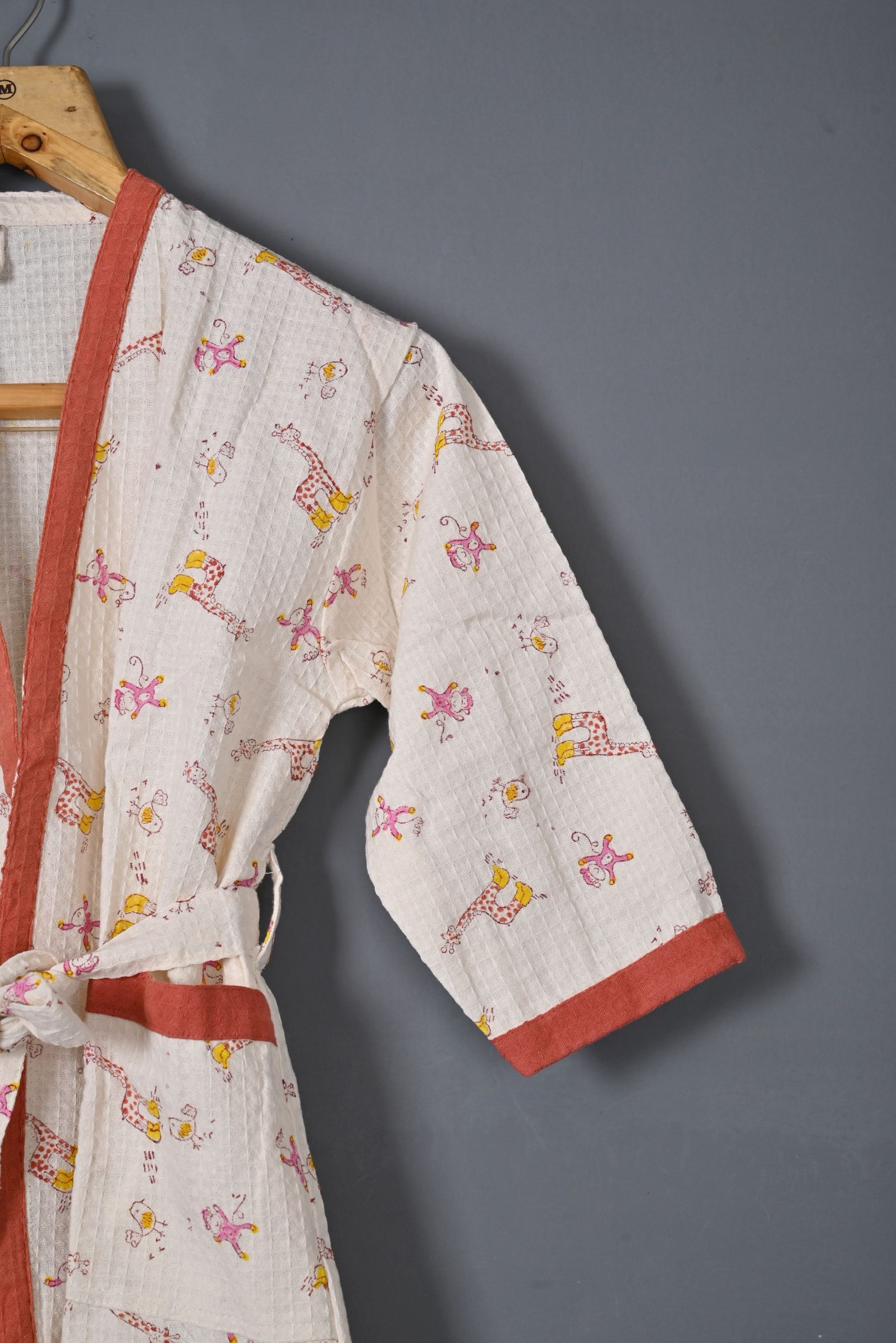 Pink Boogie Block Printed Bathrobes - Image 2