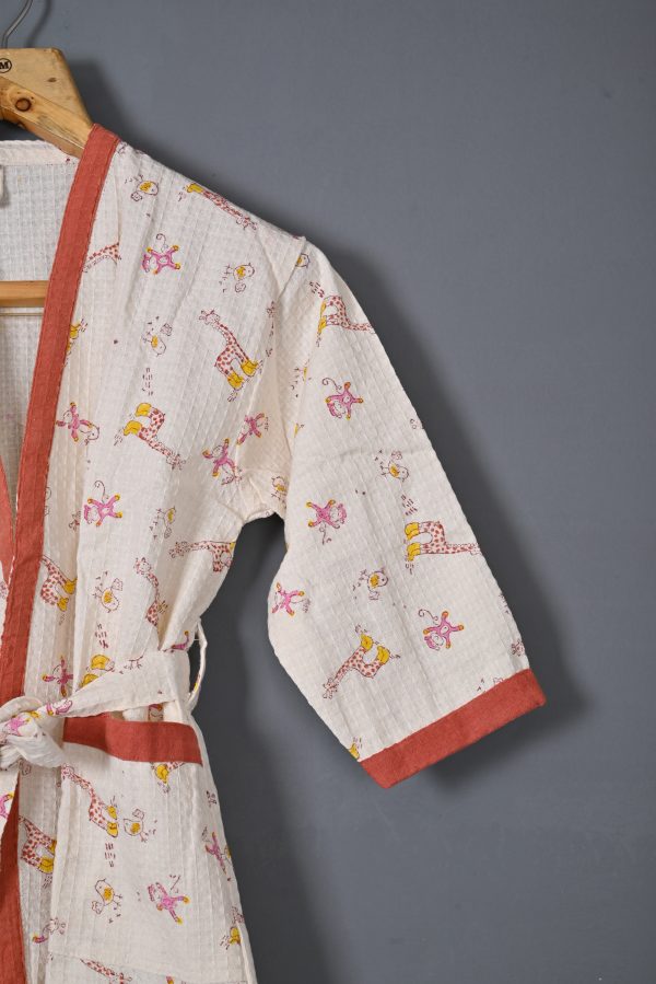 Pink Boogie Block Printed Bathrobes - Image 2