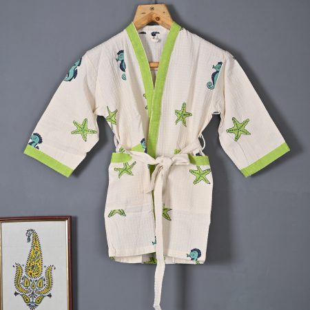 Seahorse Block Printed Bathrobes