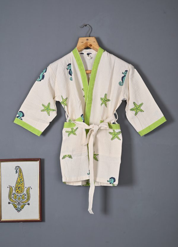 Seahorse Block Printed Bathrobes