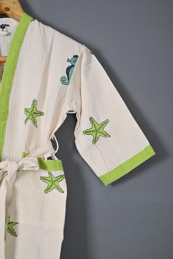 Seahorse Block Printed Bathrobes - Image 2