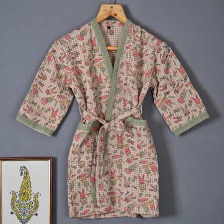 Bean Block Printed Bathrobes