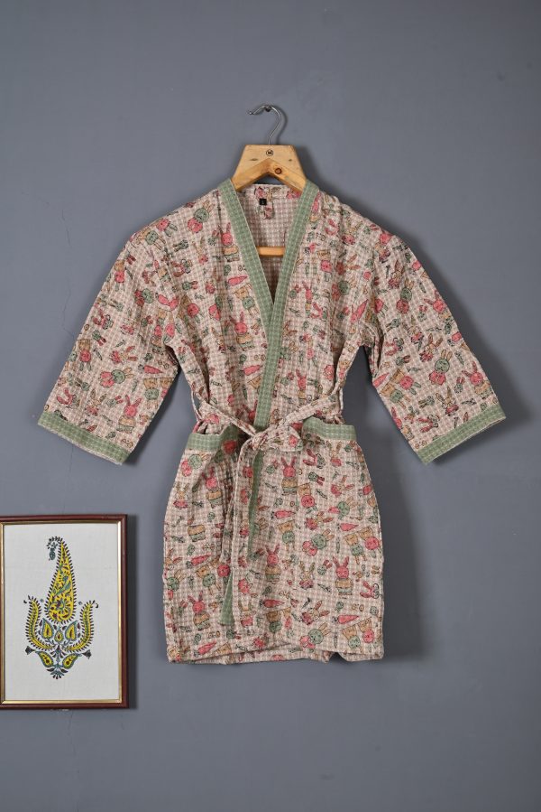 Bean Block Printed Bathrobes