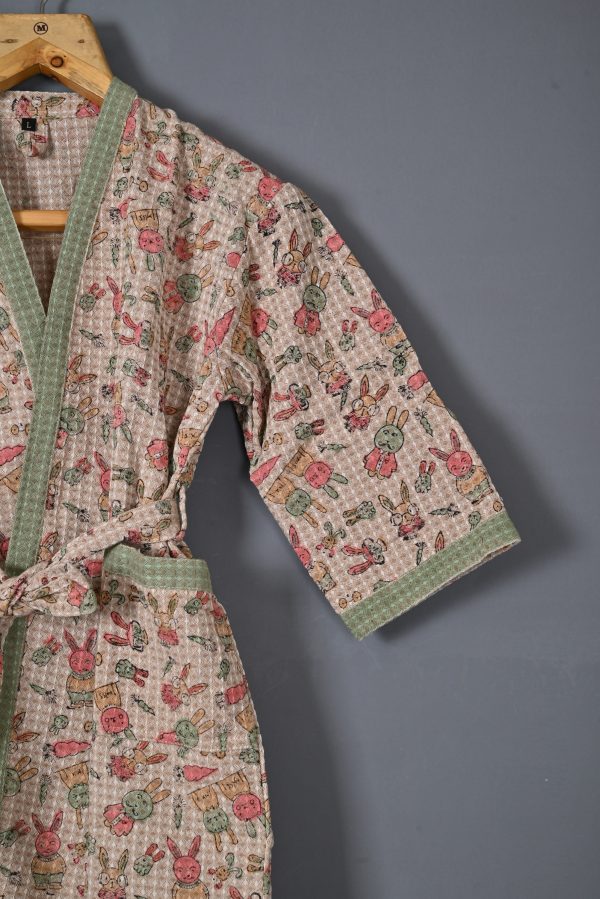 Bean Block Printed Bathrobes - Image 2
