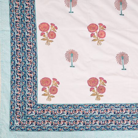SUPER KING Areca Palm Block Printed Bedsheets - Image 2