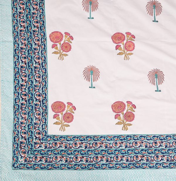 SUPER KING Areca Palm Block Printed Bedsheets - Image 2
