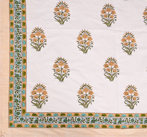 SUPER KING Wild Rose Block Printed Bedsheets - Image 2