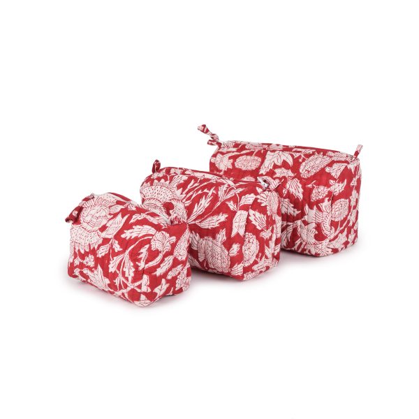Red Lily 3 Pcs Travel Pouches