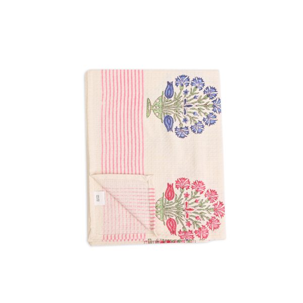 Alba Rose Flower Block Printed Bath Towel - Image 2