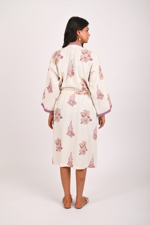 English Rose Block Printed Bathrobe - Image 4