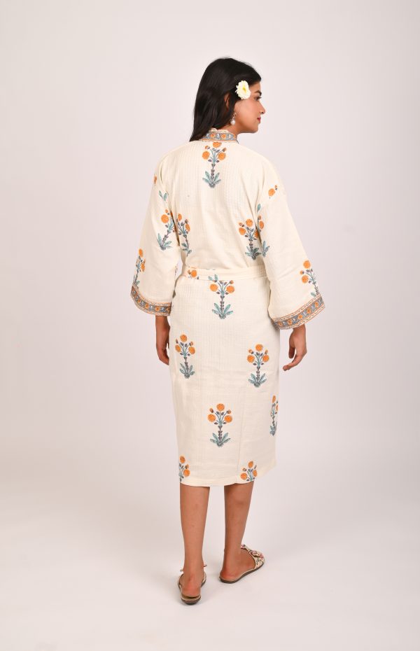 Mariegold Block Printed Bathrobe - Image 3