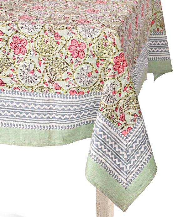 Grated Green Block Printed Table Cover - Image 2