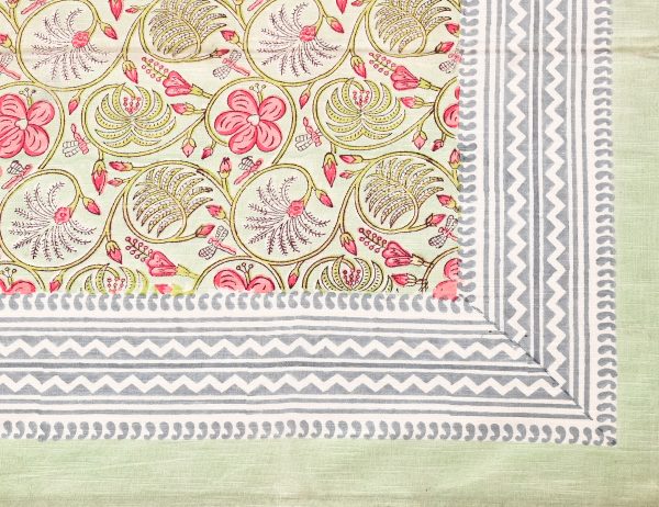 Grated Green Block Printed Table Cover - Image 3