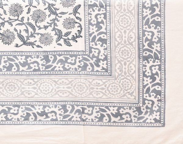 Gray Ghord Block Printed Table Cover - Image 2