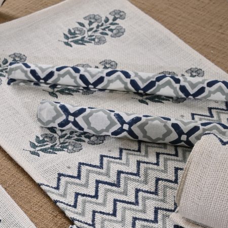 Fortune Cooking Hand Block Printed Placemat & Napkin Set - Image 2