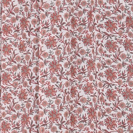 Vermilloin Red Hand Block Printed designer voil curtain - Image 3
