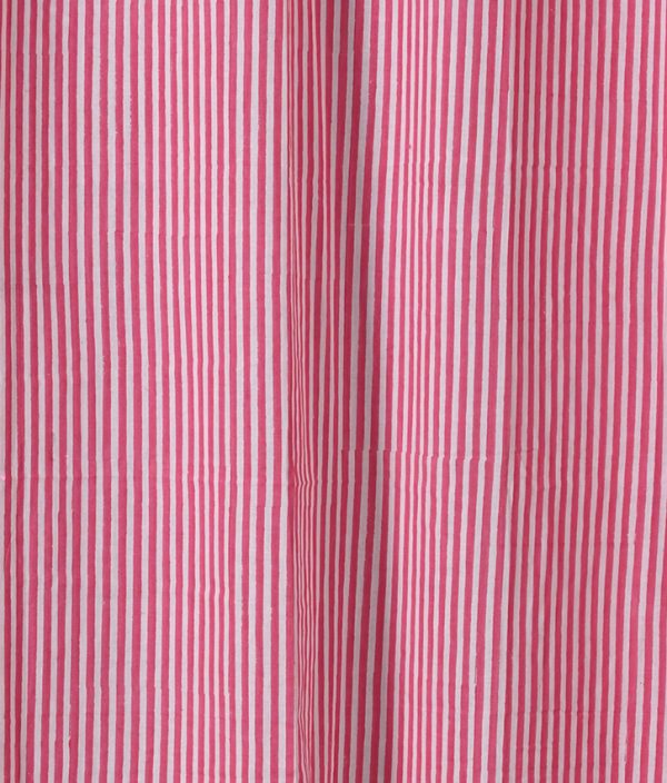 Beetroot Pink Hand Block Printed designer voile curtain - Image 3