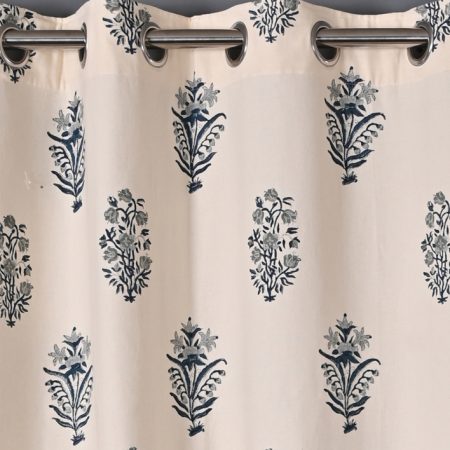 Frozen Dew Hand Block Printed designer cotton curtain - Image 3