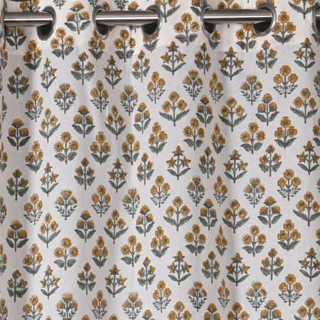 Bright Hand Block Printed designer cotton curtain - Image 3