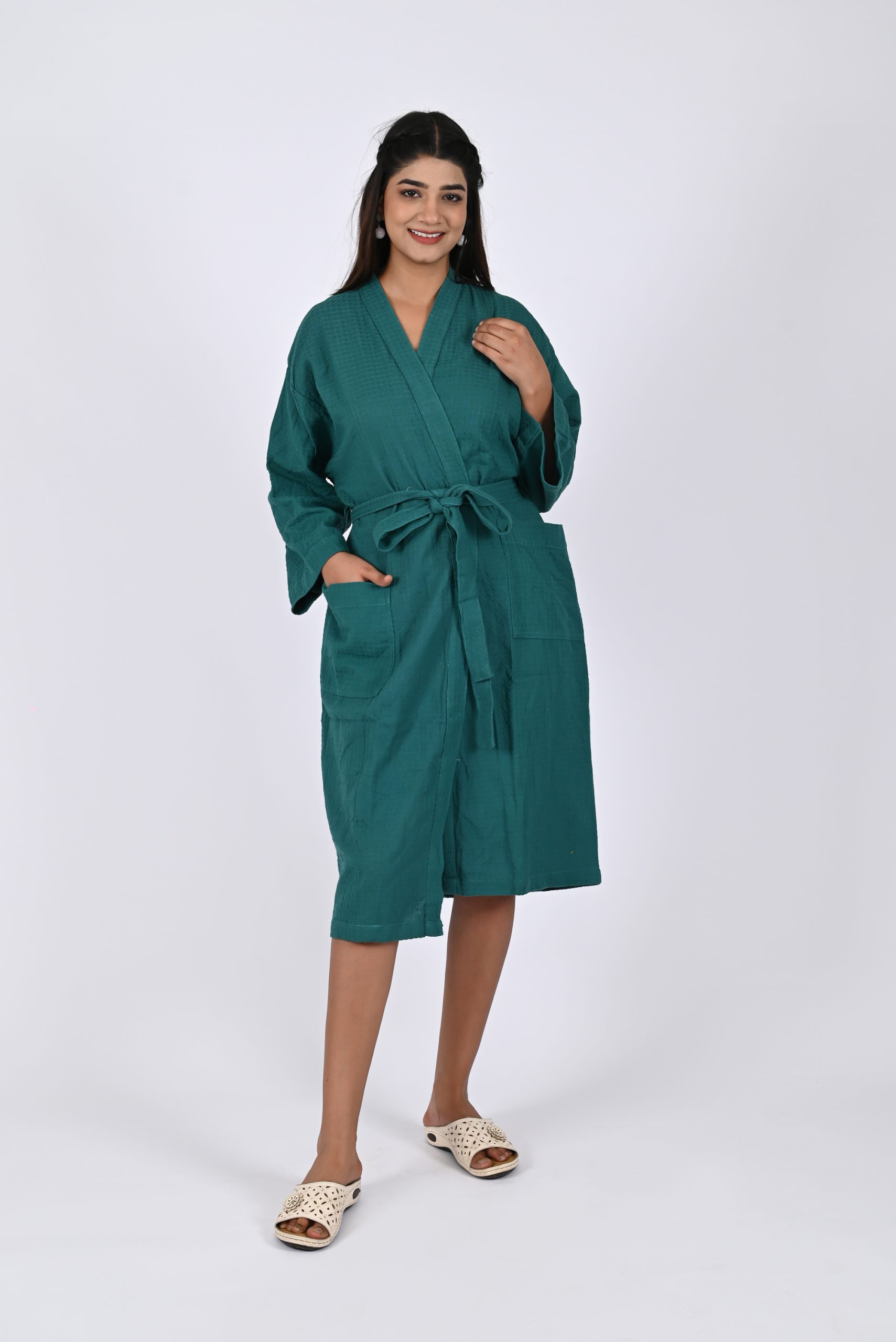 Midnight Teal Spa Bathrobe - Image 3