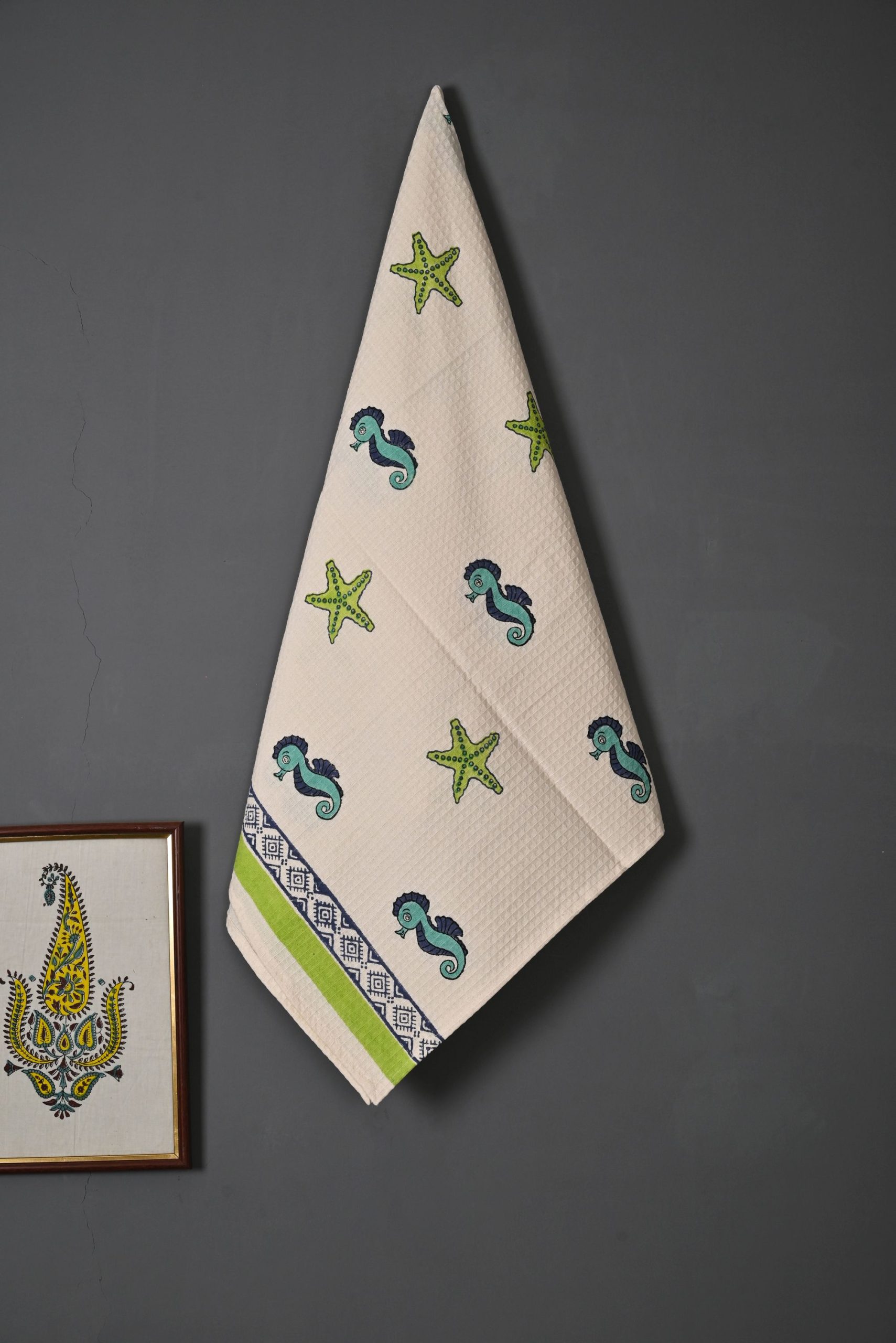 Seahorses Block Printed Kids Bath Towels