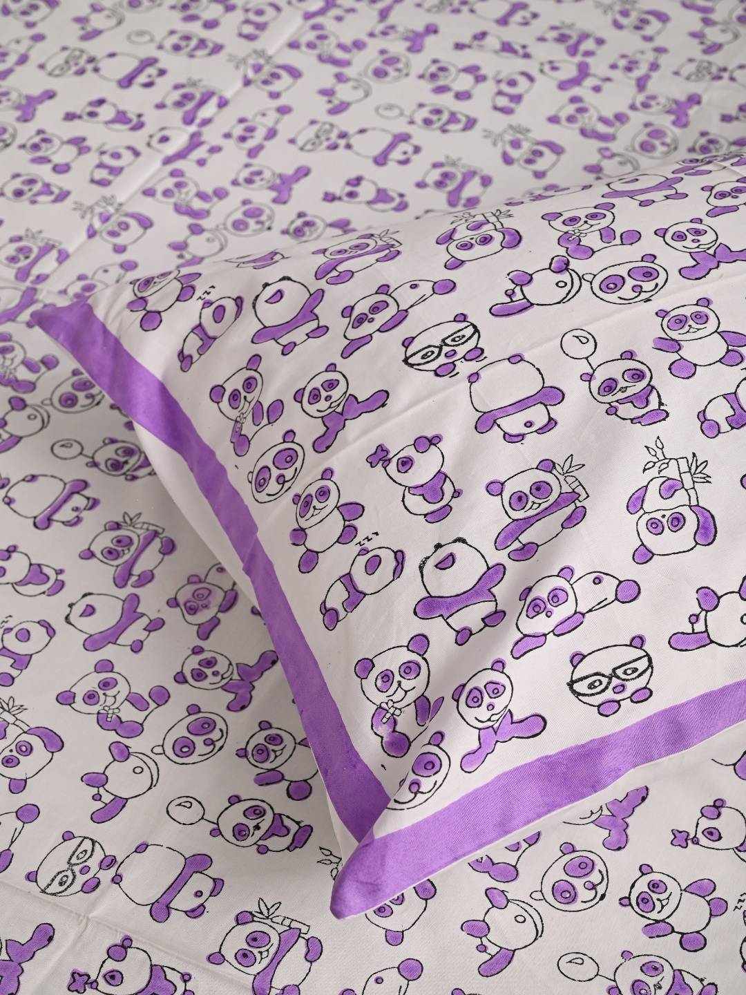 Alpine Lavender Block Printed Bedsheet - Image 2