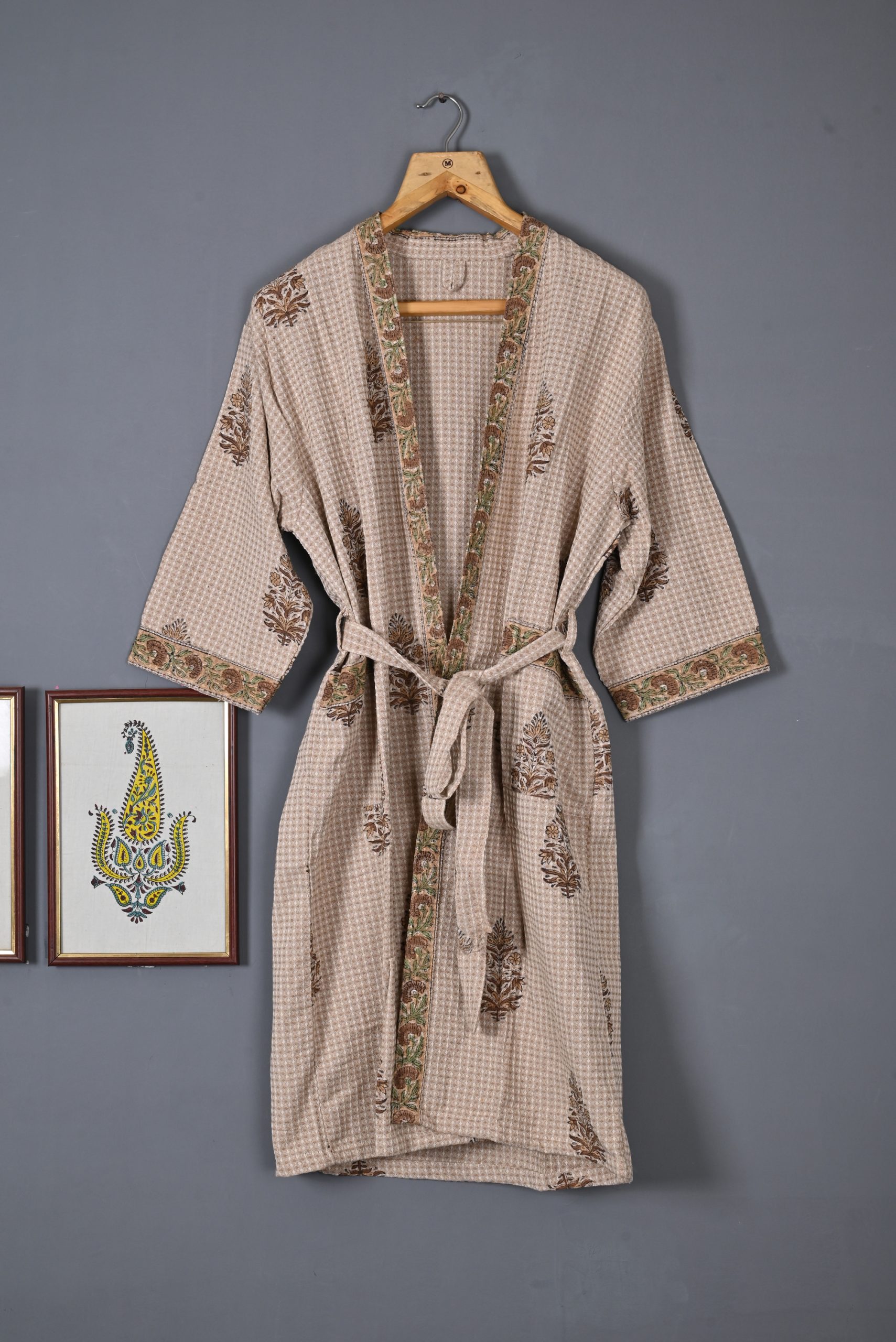 Kalanchoe Block Printed Bathrobe