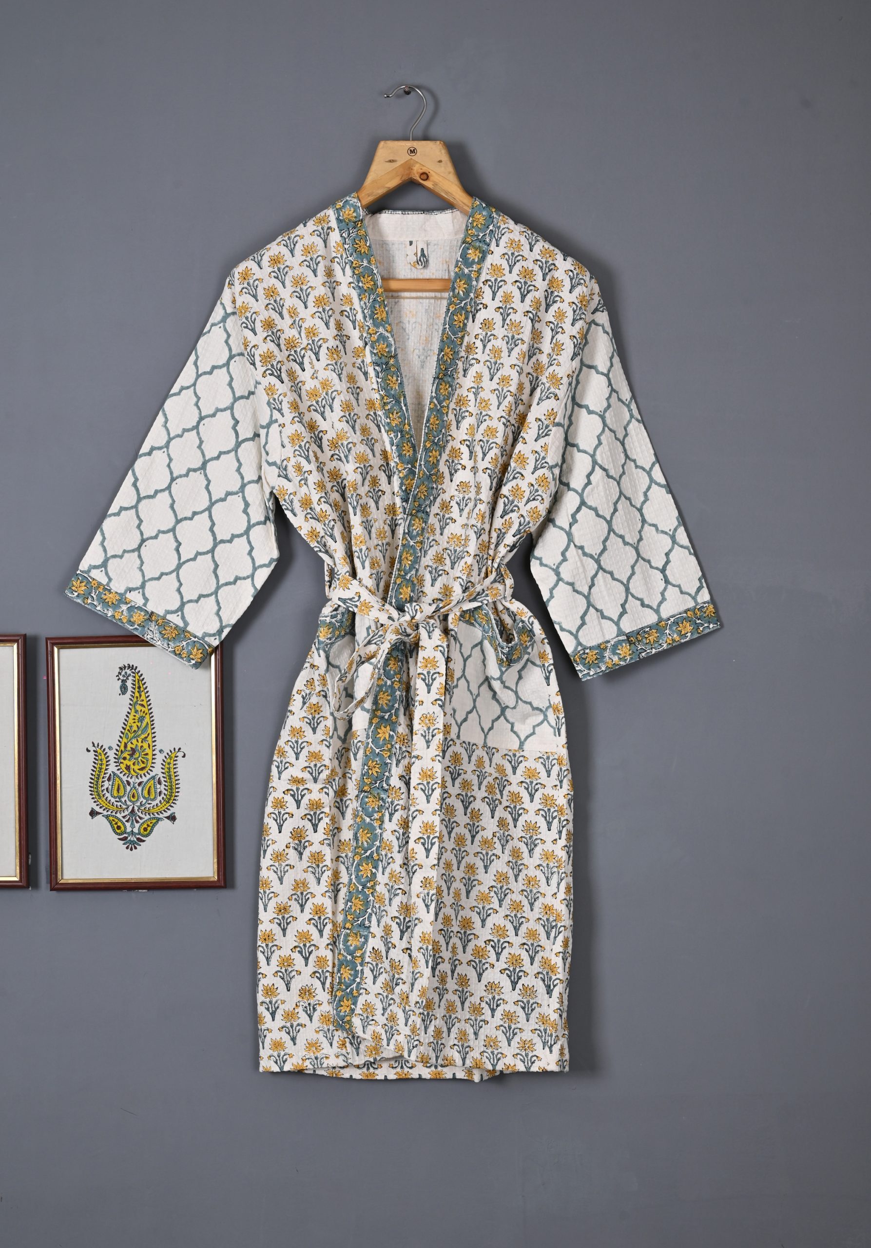 Classic Willow Block Printed Bathrobe