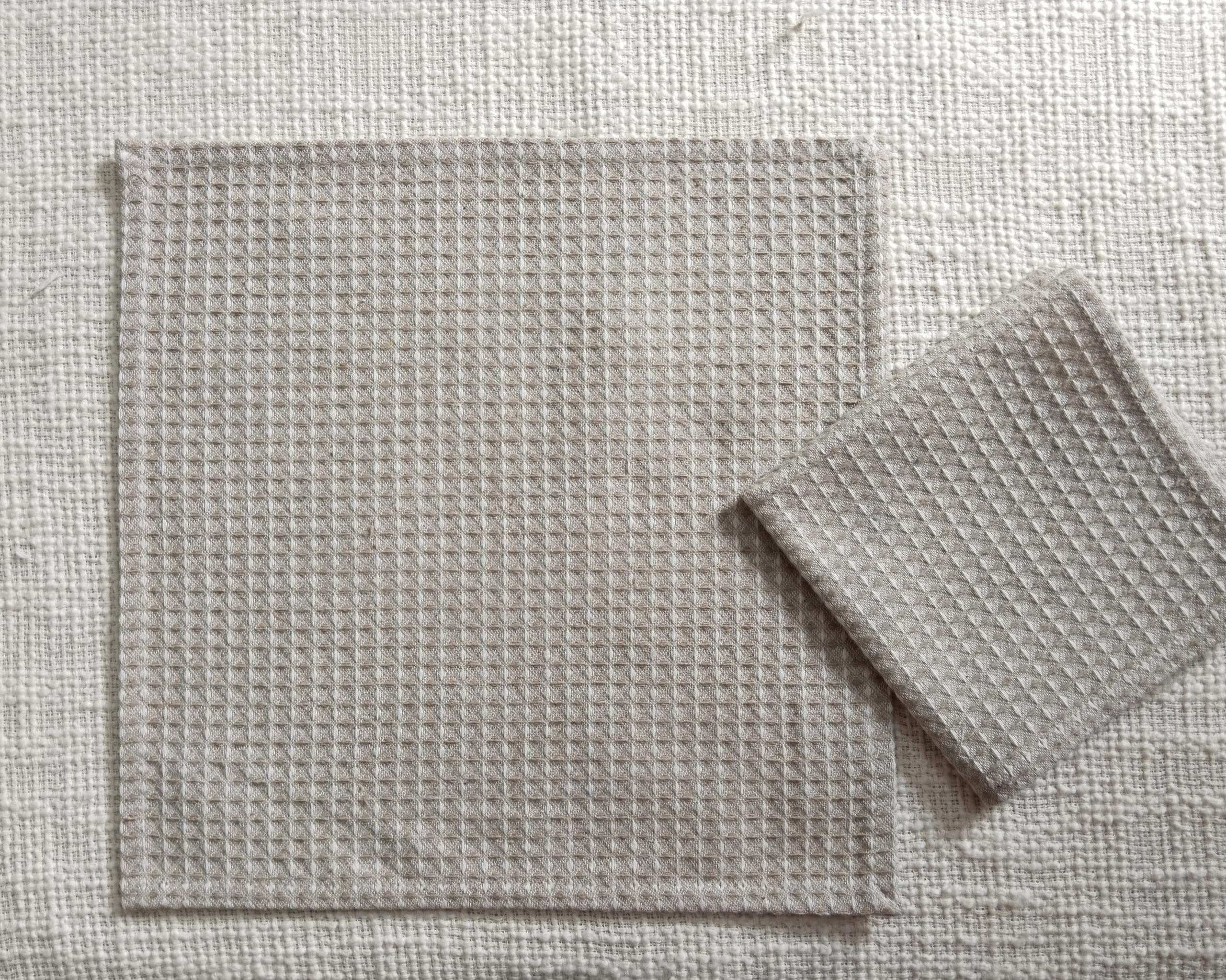 Brown Block Printed Face Towels - Image 2