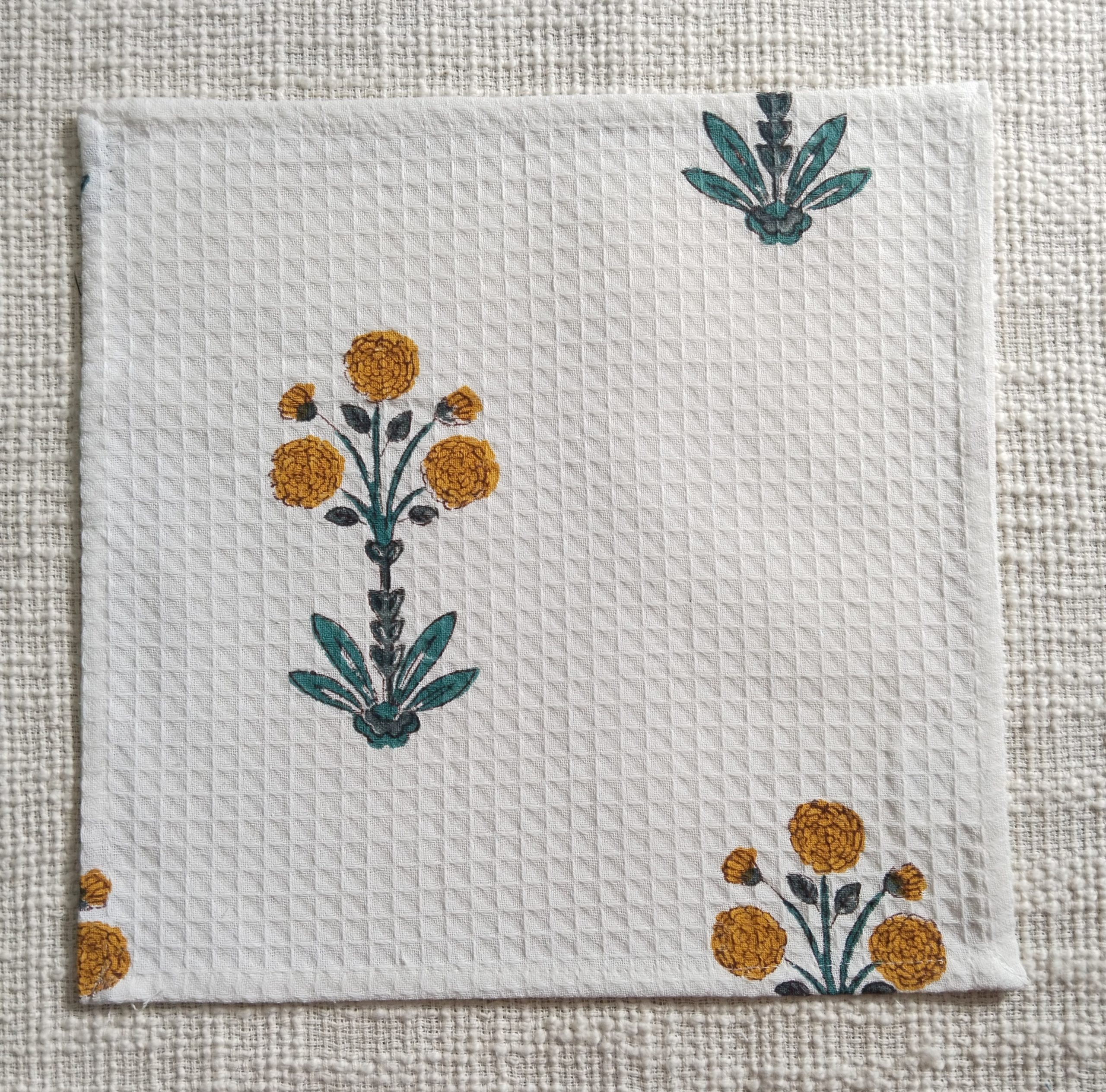 Mariegold Block Printed Face Towels