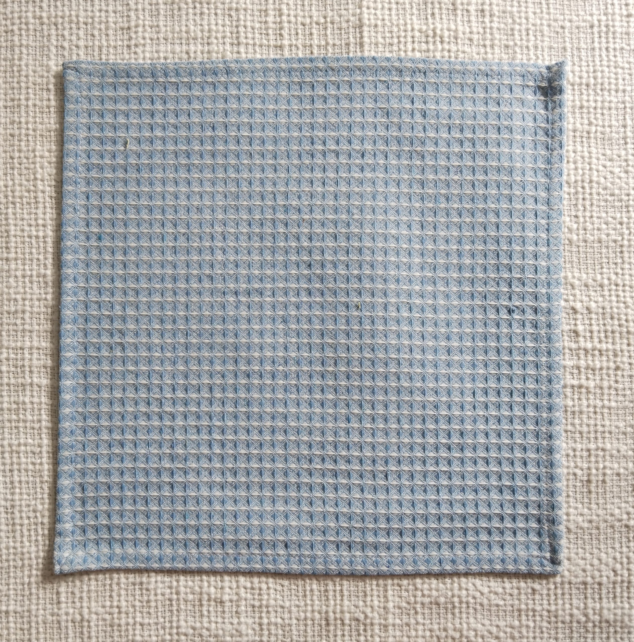 Blue Block Printed Face Towels