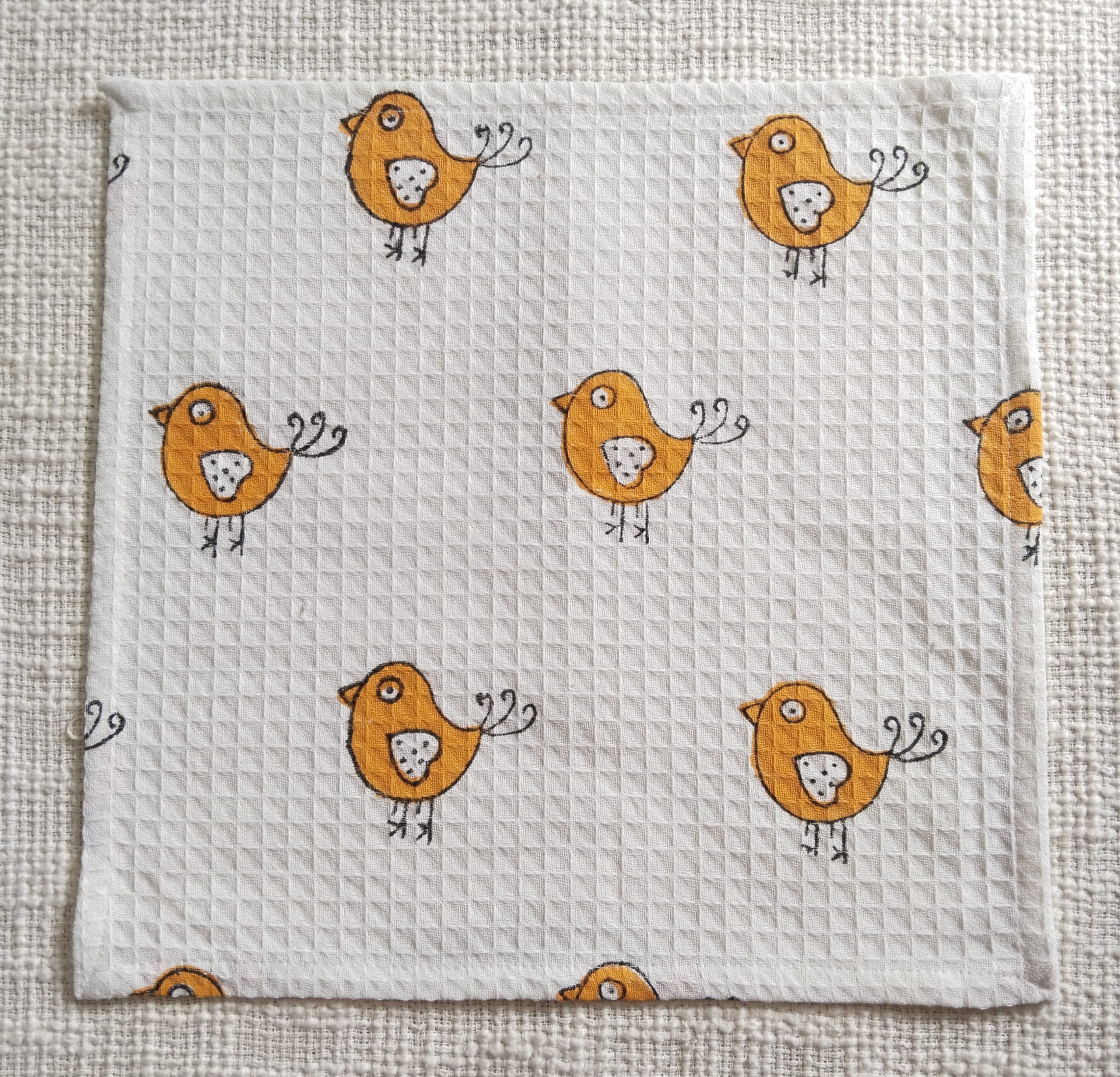 Orange Coco Block Printed Face Towels